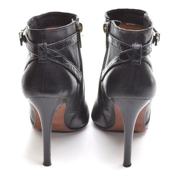 Coach Ursa Black Leather Stiletto Heeled Booties 7.5 B - Picture 4 of 6